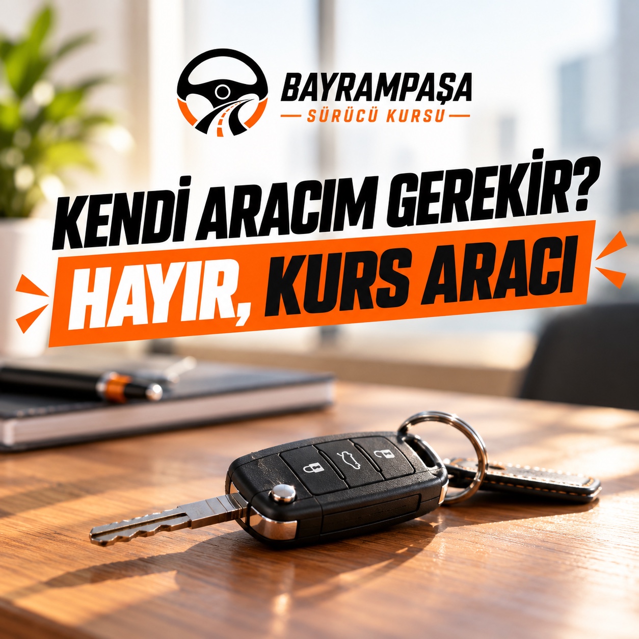 4. slayt: KENDİ ARACIM GEREKİR? HAYIR, KURS ARACI