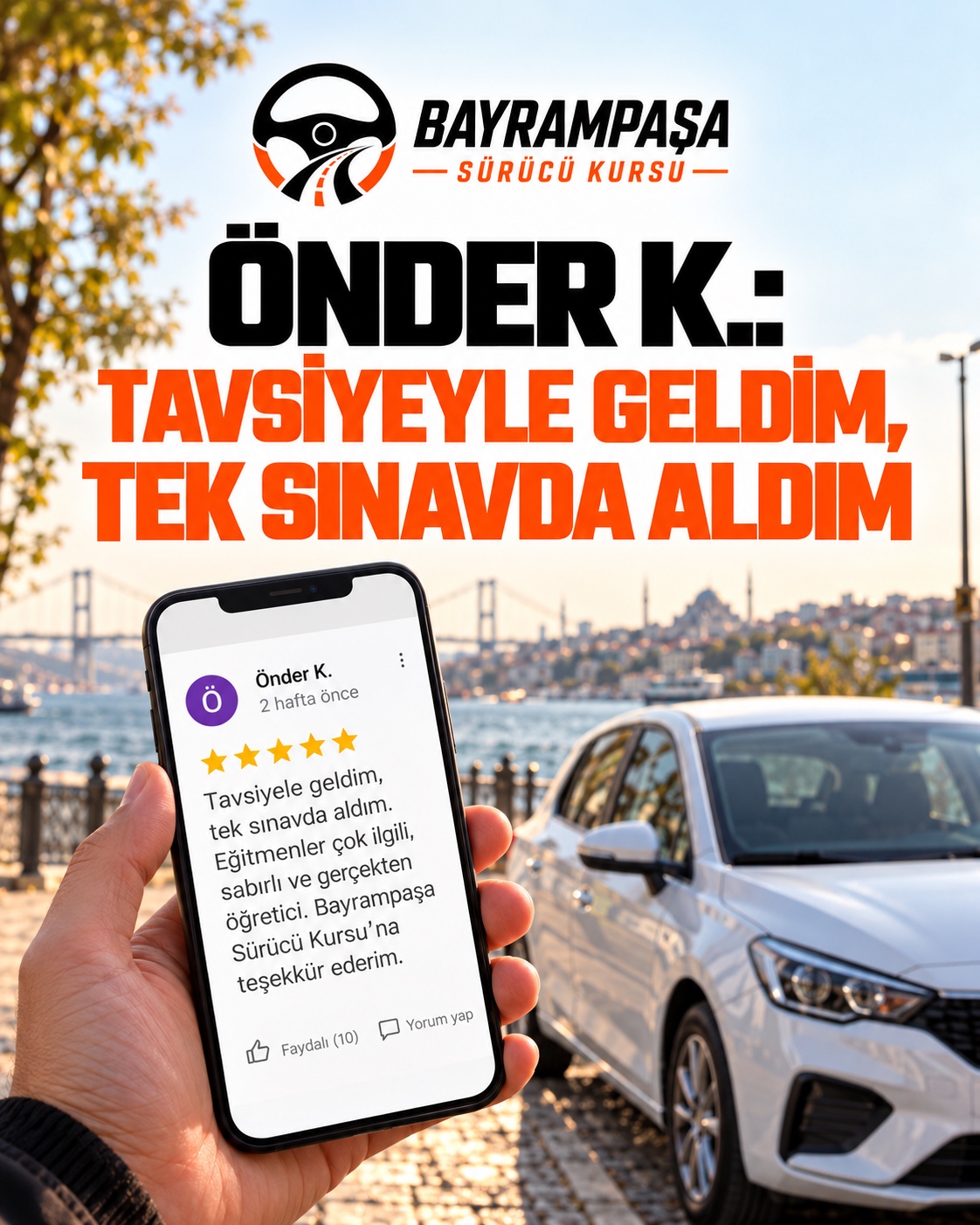 4. slayt: ÖNDER K.: TAVSİYEYLE GELDİM, TEK SINAVDA ALDIM