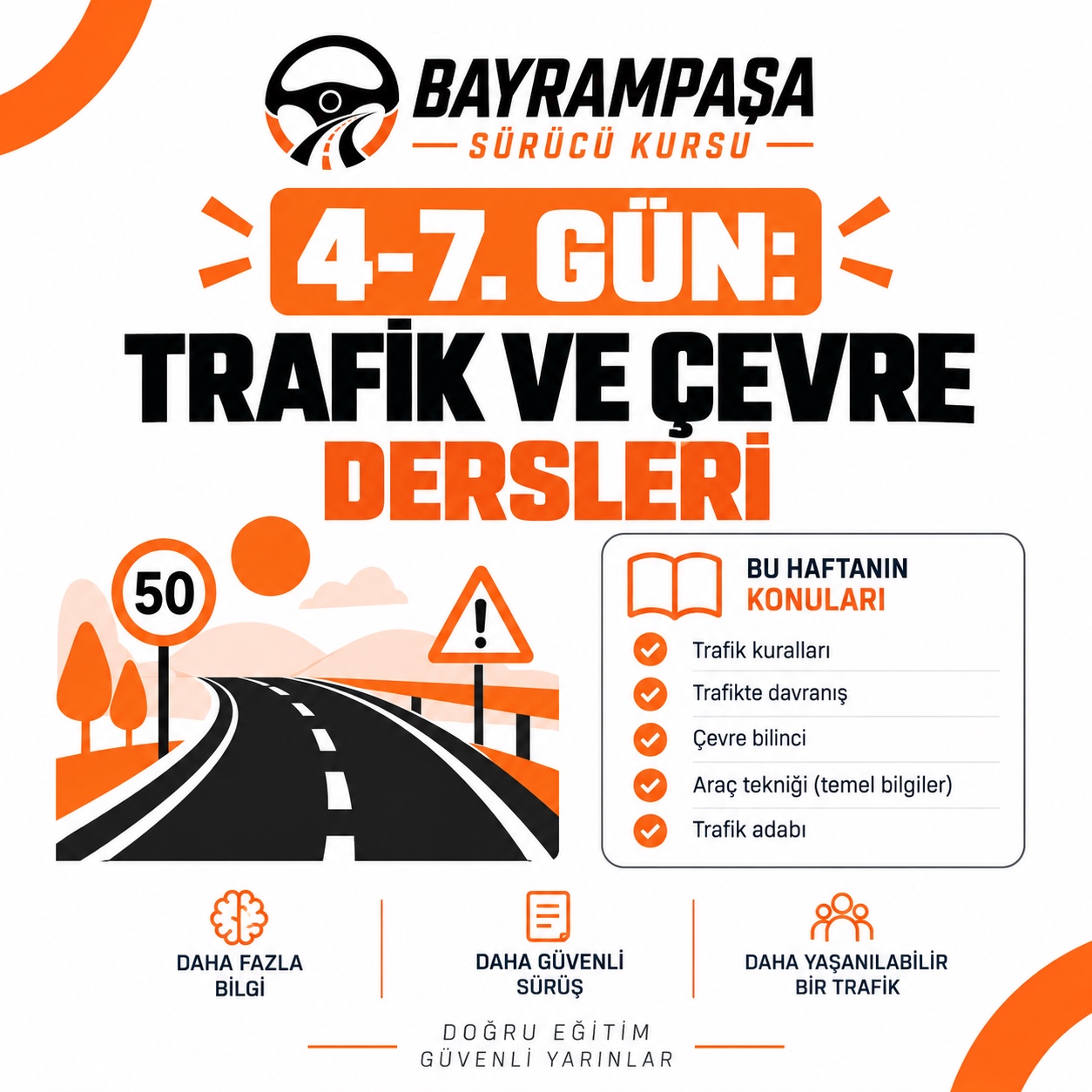 3. slayt: 4-7. GÜN: TRAFİK VE ÇEVRE DERSLERİ